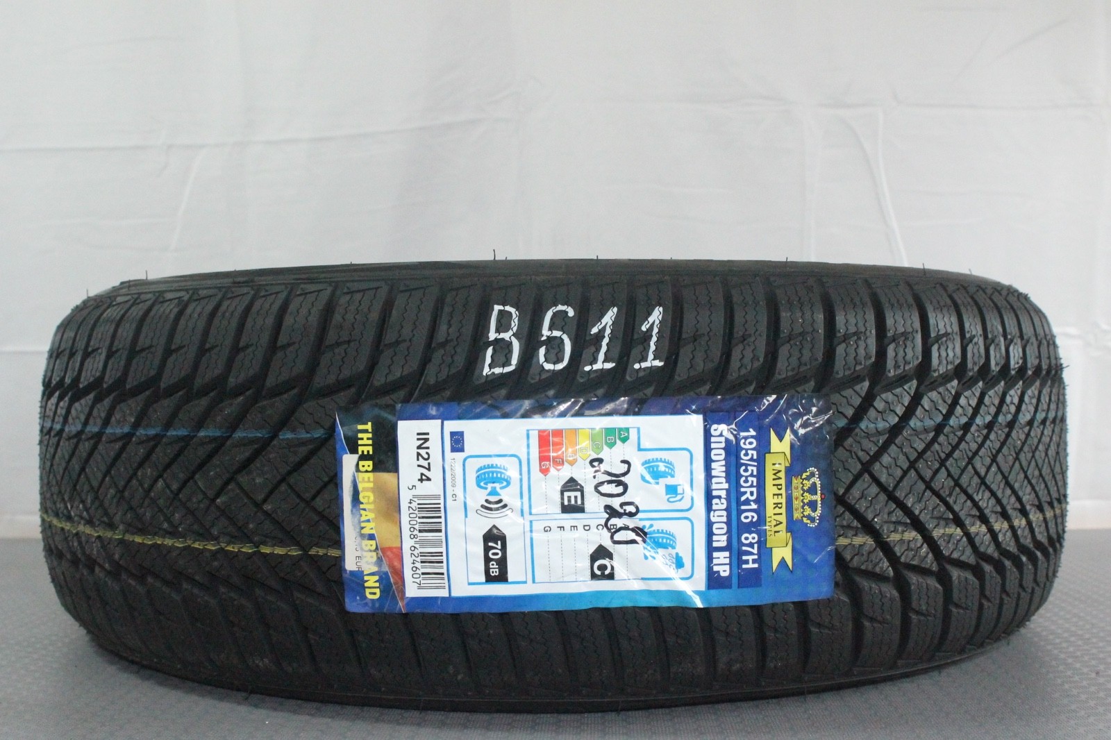 358320771587-featured 1x Neuwertige 195/55 R16 87H Winterreifen Imperial Snowdragon HP Dot3320 B611 – Bild 1